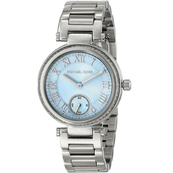 Michael Kors Women’s Quartz Silver Stainless Steel Light Blue Dial 33mm Watch MK5988