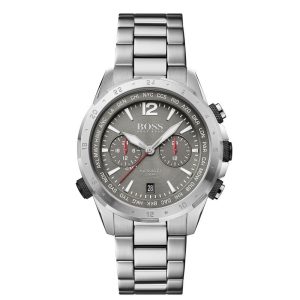 Hugo Boss Men’s Quartz Silver Stainless Steel Grey Dial 45mm Watch 1513774