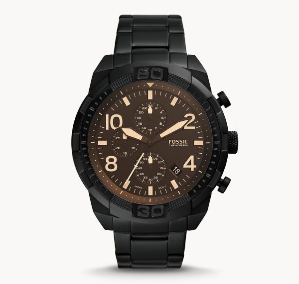 Fossil Men’s Quartz Black Stainless Steel Black Dial 50mm Watch FS5876