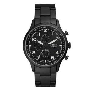 Fossil Men’s Quartz Black Stainless Steel Black Dial 44mm Watch FS5811