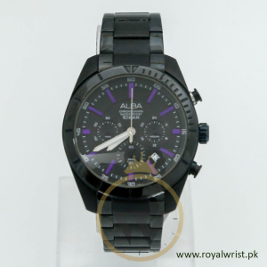 ALBA Men’s Quartz Black Stainless Steel Black Dial 45mm Watch AT3583X1