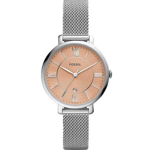 Fossil Women’s Quartz Silver Stainless Steel Pink Dial 36mm Watch ES5089