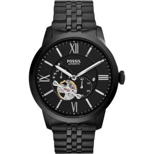 Fossil Men’s Automatic Black Stainless Steel Black Skeleton Dial 45mm Watch ME3062