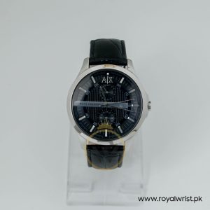 Armani Exchange Men’s Quartz Black Leather Strap Black Dial 46mm Watch AX2102