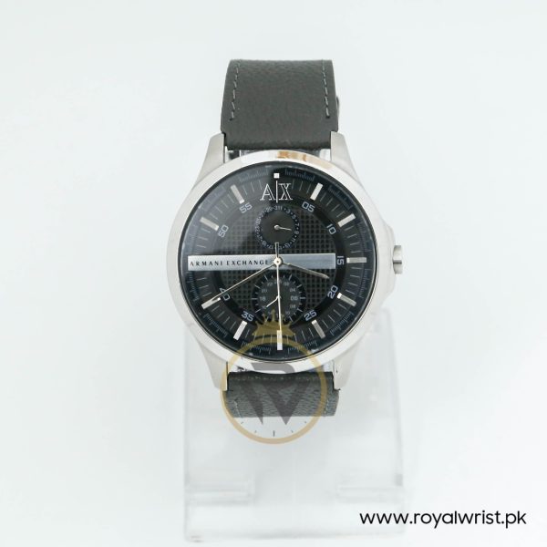 Armani Exchange Men’s Quartz Grey Leather Strap Dark Grey Dial 46mm Watch AX2120