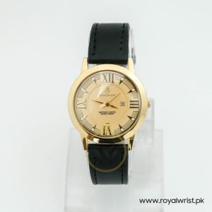 Anchor Men’s Quartz Black Leather Strap Gold Dial 36mm Watch K77876