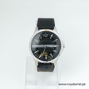 Armani Exchange Men’s Quartz Black Leather Strap Black Dial 46mm Watch AX2137