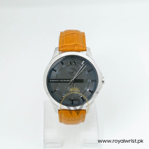 Armani Exchange Men’s Quartz Brown Leather Strap Grey Dial 46mm Watch AX2163