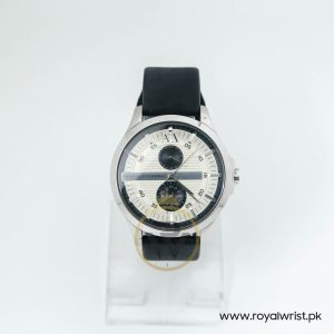 Armani Exchange Men’s Quartz Black Silicone Strap Off-White Dial 46mm Watch AX2120