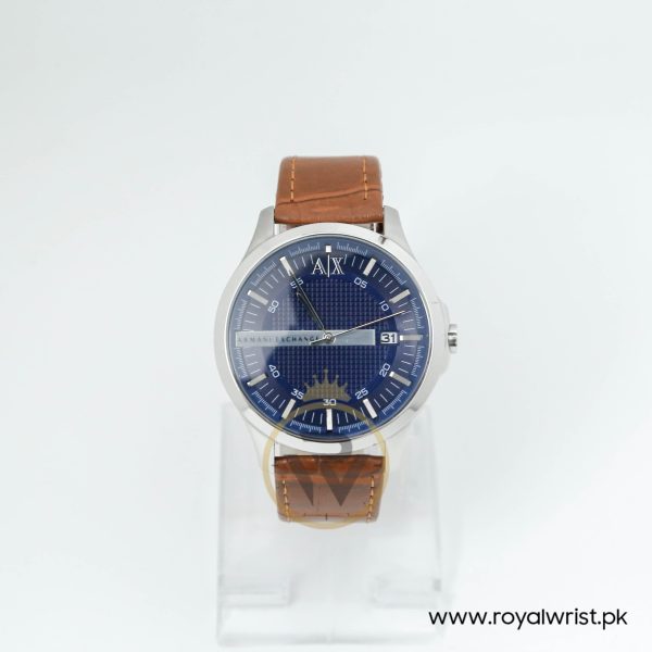 Armani Exchange Men’s Quartz Brown Leather Strap Blue Dial 46mm Watch AX2133