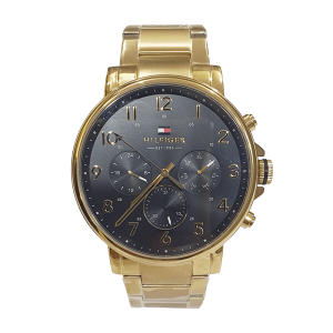 Tommy Hilfiger Men’s Quartz Gold Stainless Steel Black Dial 44mm Watch 1791978