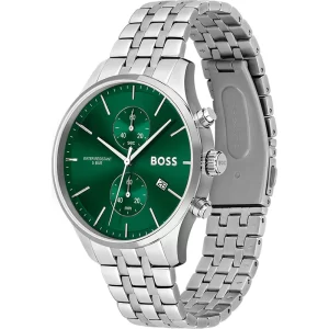 Hugo Boss Men’s Quartz Silver Stainless Steel Green Dial 42mm Watch 1513975