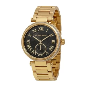 Michael Kors Women’s Quartz Gold Stainless Steel Black Dial 40mm Watch MK5989