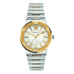 Versace Women’s Quartz Swiss Made Two-tone Stainless Steel Silver Dial 38mm Watch VEVH00620