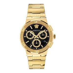 Versace Men’s Quartz Swiss Made Gold Stainless Steel Black Dial 43mm Watch VEZ900421