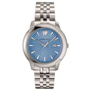Versace Men’s Quartz Swiss Made Silver Stainless Steel Blue Dial 42mm Watch VELQ00419