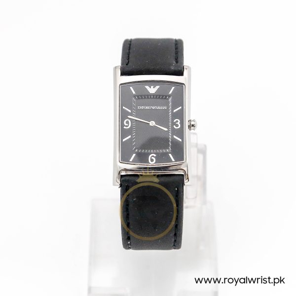 Emporio Armani Men’s Quartz Black Leather Strap Black Dial 27mm Watch AR0149