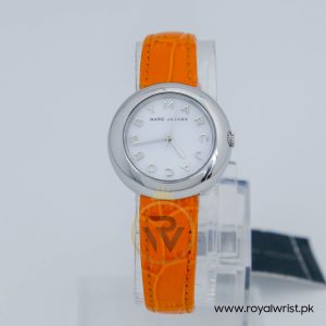 Marc by Marc Jacobs Women’s Quartz Orange Leather Strap White Dial 30mm Watch MBM1070