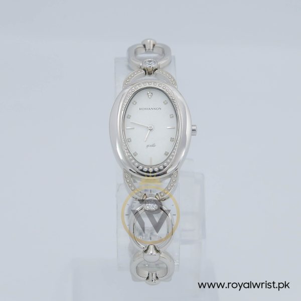 Romanson Women’s Swiss Made Quartz Silver Stainless Steel White Dial 26mm Watch RD0179QL