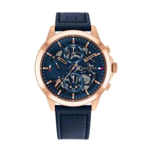 Tommy Hilfiger Men’s Quartz Blue Leather Strap Blue Dial 44mm Watch 1710475