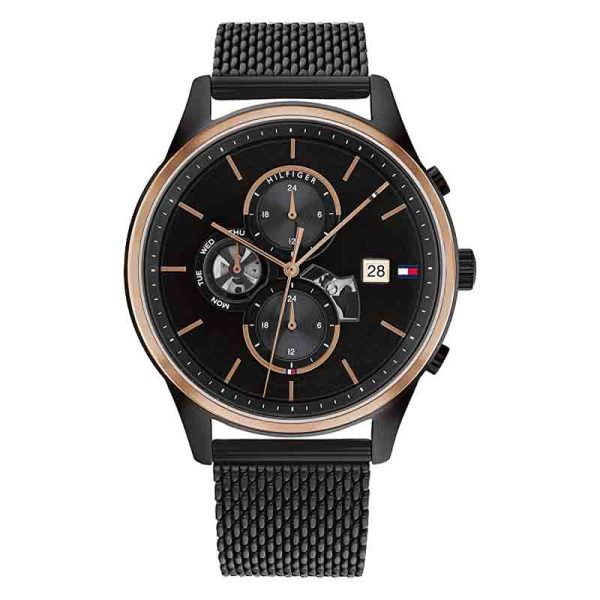 Tommy Hilfiger Men’s Quartz Black Stainless Steel Black Dial 44mm Watch 1710505