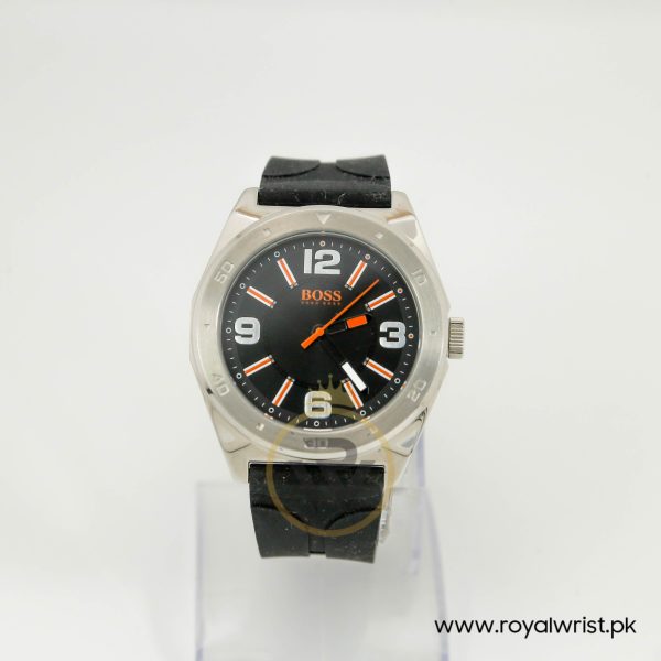 Hugo Boss Men’s Quartz Black Silicone Strap Black Dial 46mm Watch 1512897