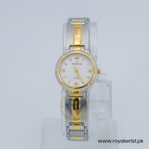 Romanson Women’s Swiss Made Quartz Two-tone Stainless Steel White Dial 25mm Watch RM9555L