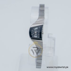 Romanson Women’s Swiss Made Quartz Silver Stainless Steel Black Dial 15mm Watch R3128L