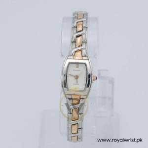 Romanson Women’s Swiss Made Quartz Two-tone Stainless Steel White Dial 18mm Watch RM2506L