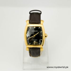 Pierre Cardin Men’s Quartz Brown Leather Strap Black Dial 36mm Watch PC10028-1