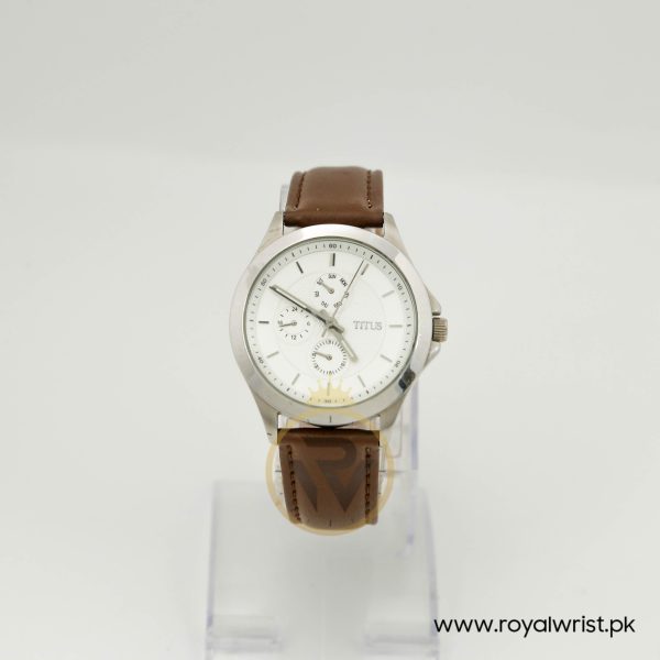 Titus Men’s Quartz Brown Leather Strap White Dial 40mm Watch T0231568