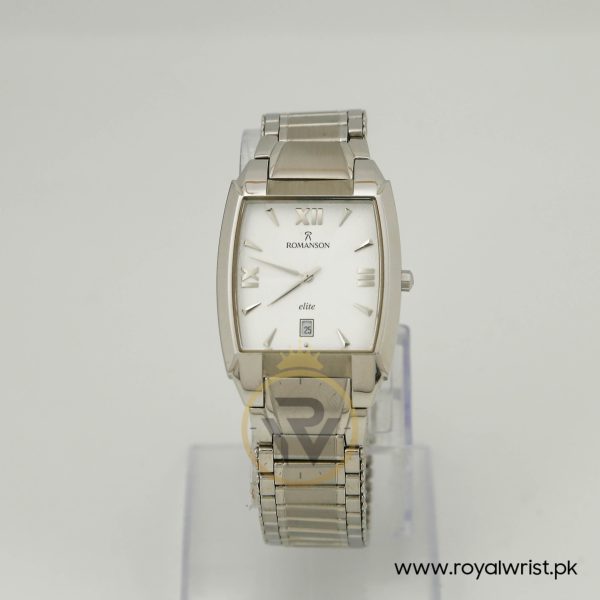 Romanson Men’s Swiss Made Quartz Silver Stainless Steel White Dial 36mm Watch RZ2713SX