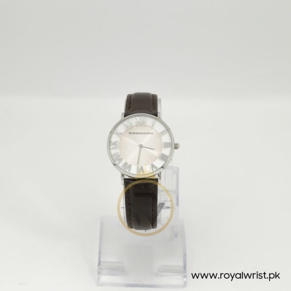 BCBGMAXAZRIA Women’s Quartz Dark Brown Leather Strap Silver Dial 36mm Watch BG0886
