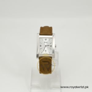 Hugo Boss Men’s Swiss Made Quartz Greenish Brown Nylon Strap Silver Dial 28mm Watch 1600/6