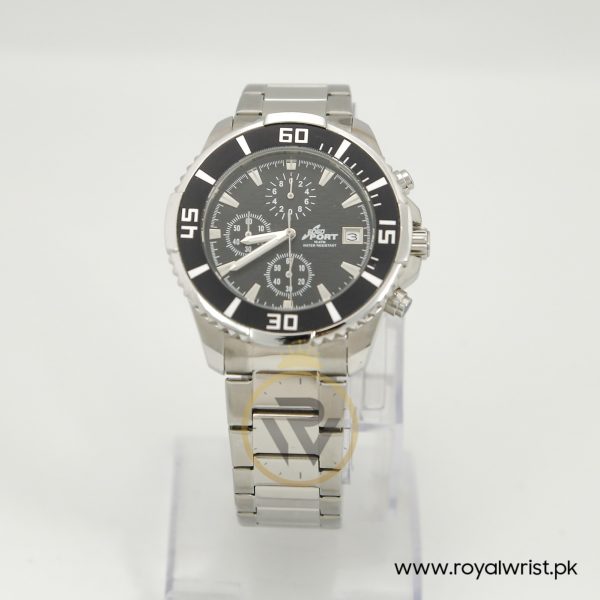 Gogo sport Men’s Quartz Silver Stainless Steel Black Dial 43mm Watch G6600N1