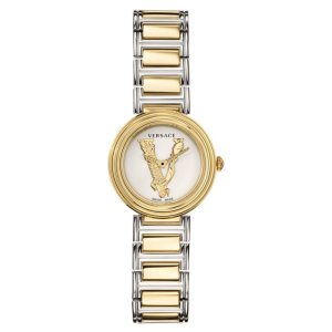 Versace Women’s Quartz Swiss Made Two-tone Stainless Steel White Dial 28mm Watch VET300721