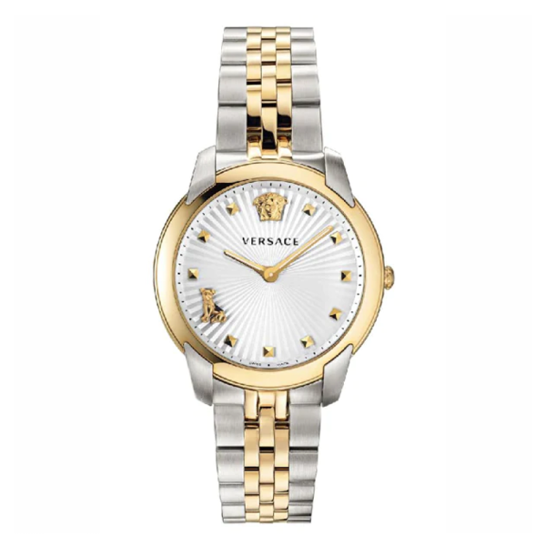 Versace Women’s Quartz Swiss Made Two-tone Stainless Steel Silver Dial 38mm Watch VELR00519