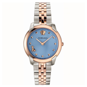 Versace Women’s Quartz Swiss Made Two-tone Stainless Steel Blue Dial 38mm Watch VELR00619