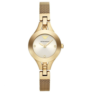 Emporio Armani Women’s Quartz Gold Stainless Steel Champagne Dial 26mm Watch AR7363