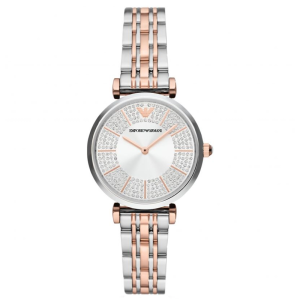 Emporio Armani Women’s Quartz Two-tone Stainless Steel Silver Dial 32mm Watch AR11537