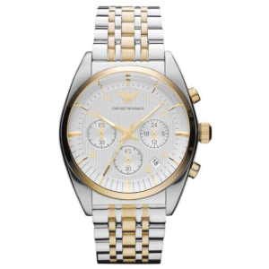 Emporio Armani Men’s Quartz Two-tone Stainless Steel Silver Dial 43mm Watch AR0396