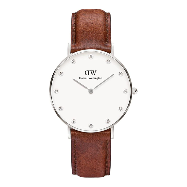 Daniel Wellington Women’s Quartz Brown Leather Strap White Dial 34mm Watch 0960DW