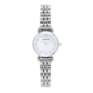 Emporio Armani Women’s Quartz Silver Stainless Steel Mother Of Pearl Dial 22mm Watch AR1961