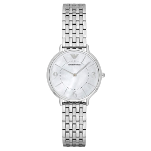 Emporio Armani Women’s Quartz Silver Stainless Steel Mother Of Pearl Dial 22mm Watch AR2507