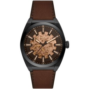 Fossil Men’s Automatic Brown Leather Strap Black Dial 42mm Watch ME3207
