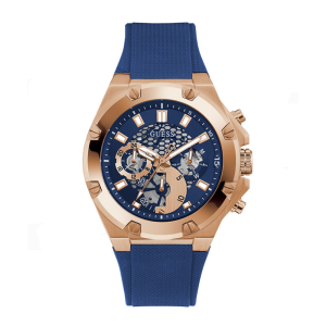 Guess Men’s Quartz Blue Silicone Strap Blue Dial 46mm Watch GW0334G3
