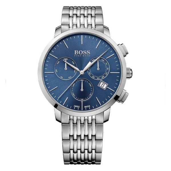 Hugo Boss Men’s Quartz Silver Stainless Steel Blue Dial 44mm Watch 1513269