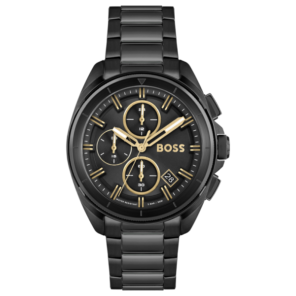 Hugo Boss Men’s Quartz Black Stainless Steel Black Dial 44mm Watch 1513950
