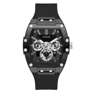 Guess Men’s Quartz Black Silicone Strap Black Dial 43mm Watch GW0203G3