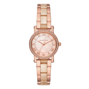 Michael Kors Women’s Quartz Rose Gold Stainless Steel Pink Mother of Pearl Dial 28mm Watch MK3700